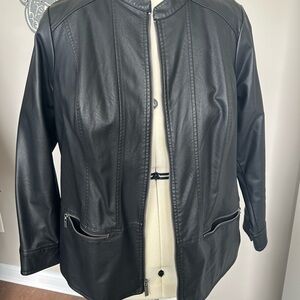 Women's Black Faux Leather Jacket